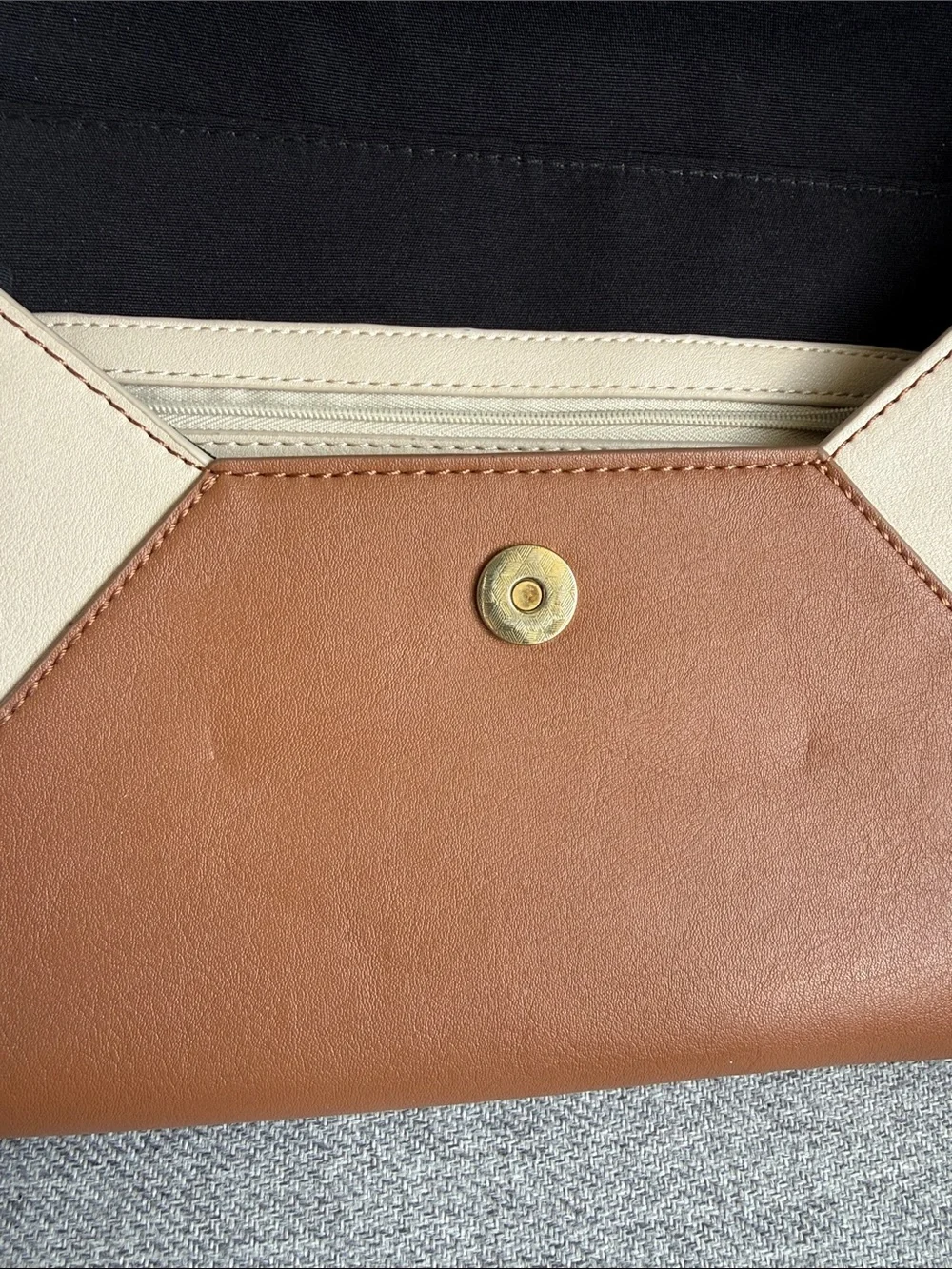 Express Envelope Clutch - Black, Cream & Brown